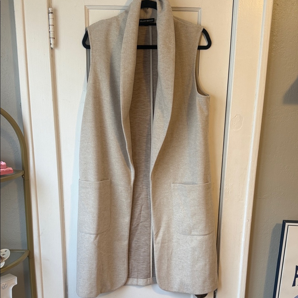 Hilary Radley Cream Sleeveless Cardigan